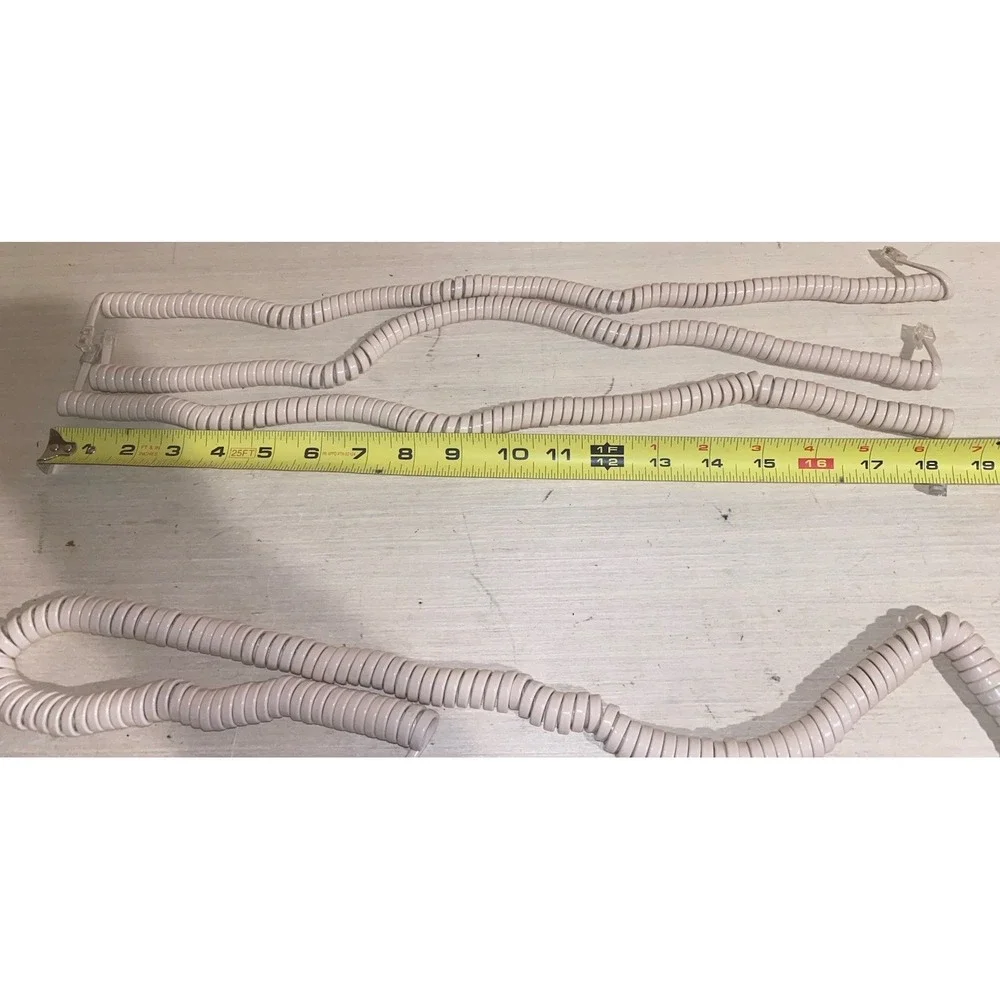 5 Vintage Beige Colored Phone Handset Cord for Landline Receiver